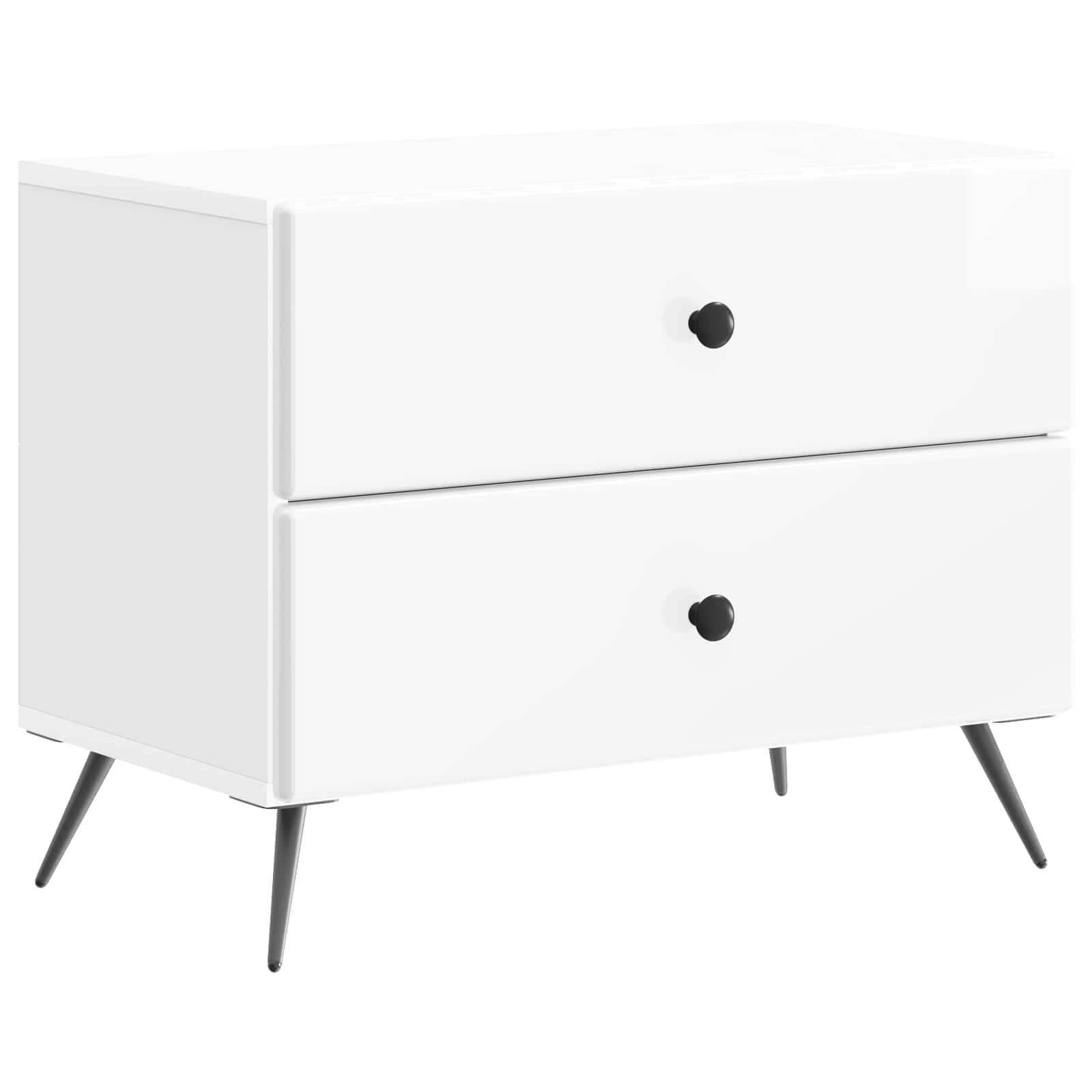 Κομοδίνο με συρτάρι Γυαλιστερό Λευκό 62 x 34,5 x 47,5 εκ - Pakobazaar