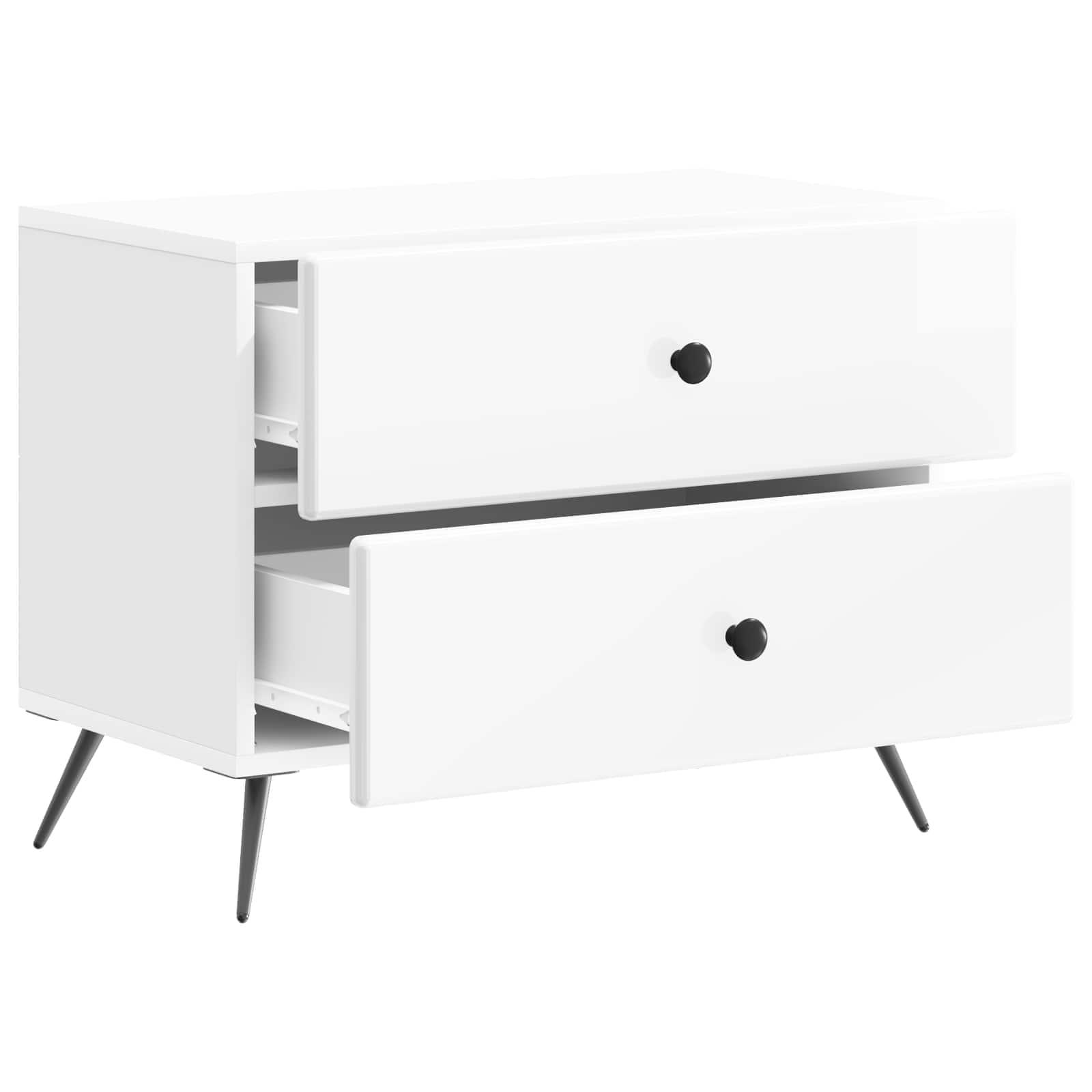 Κομοδίνο με συρτάρι Γυαλιστερό Λευκό 62 x 34,5 x 47,5 εκ - Pakobazaar