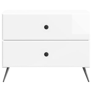 Κομοδίνο με συρτάρι Γυαλιστερό Λευκό 62 x 34,5 x 47,5 εκ - Pakobazaar