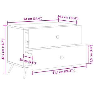 Κομοδίνο Παλαιωμένο ξύλο 62 x 34,5 x 47,5 εκ Επεξεργασμένο Ξύλο - Pakobazaar