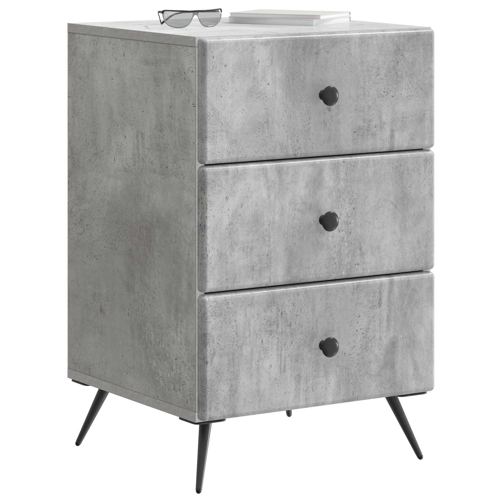 Κομοδίνο με συρτάρι Γκρι Σκυροδέματος 43 x 41 x 66,5 εκ. - Pakobazaar