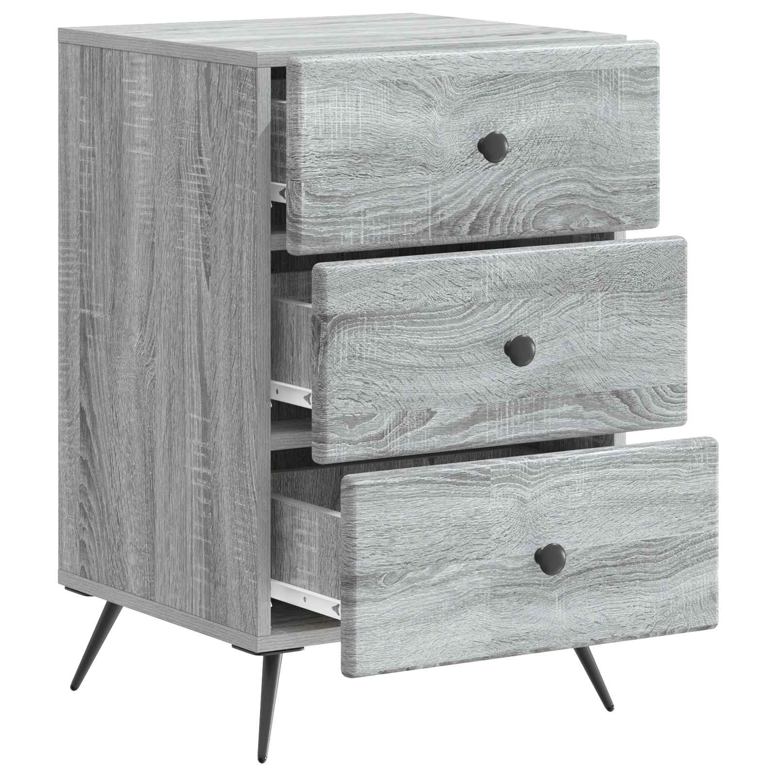 Κομοδίνο Γκρι Sonoma 43 x 41 x 66,5 εκ. Επεξεργασμένο Ξύλο - Pakobazaar