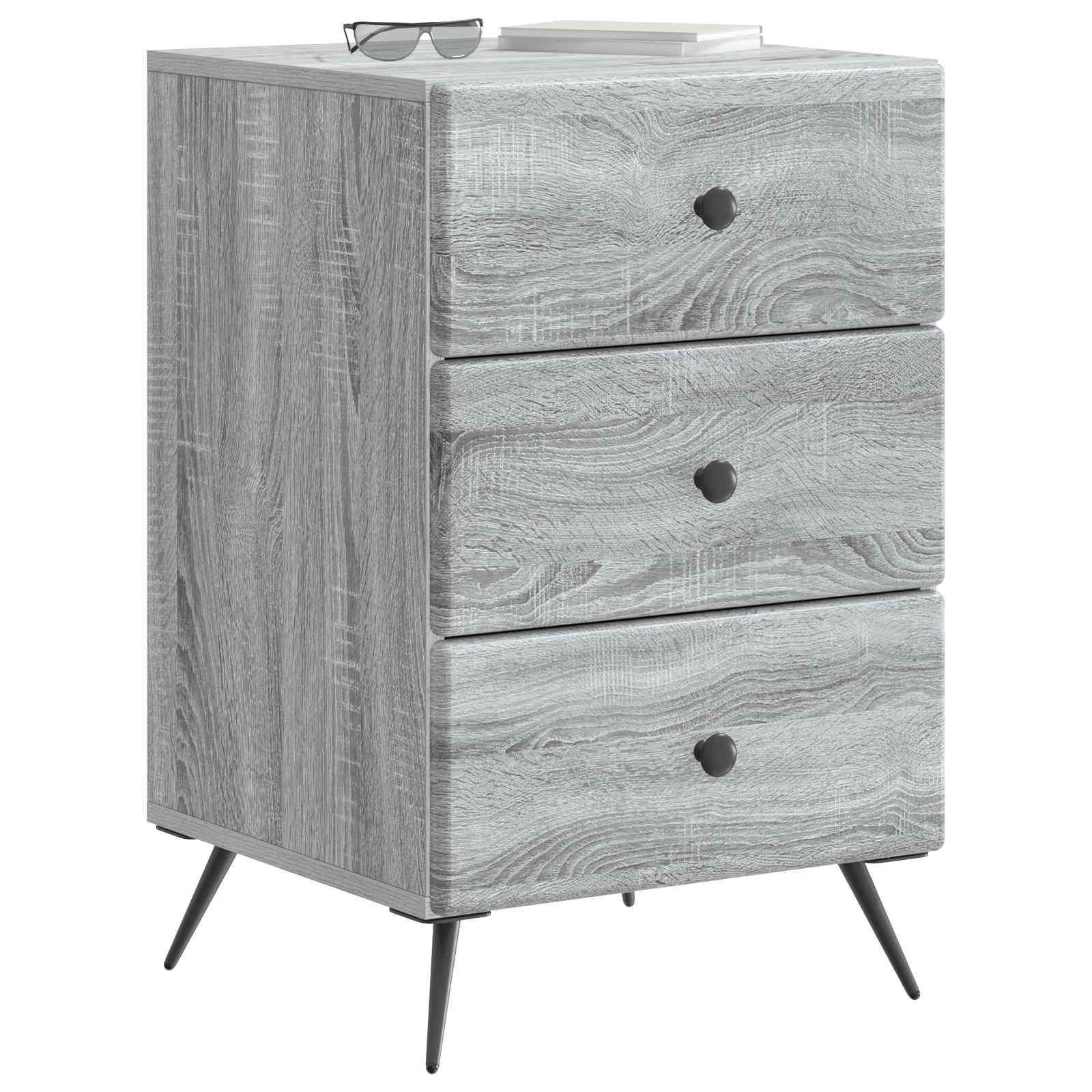 Κομοδίνο Γκρι Sonoma 43 x 41 x 66,5 εκ. Επεξεργασμένο Ξύλο - Pakobazaar