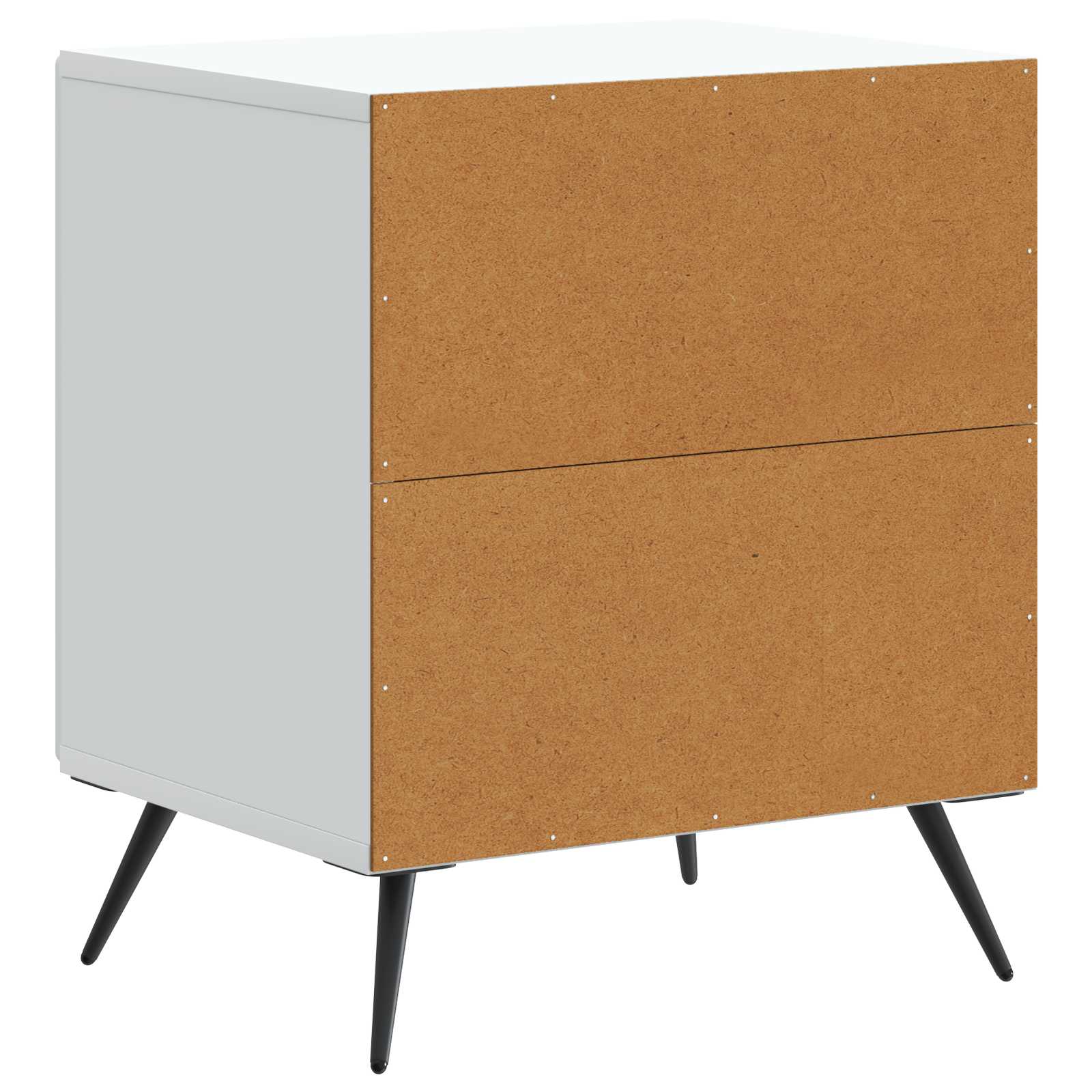 Κομοδίνο 2 pcs Λευκό 43 x 34,5 x 50 εκ Επεξεργασμένο Ξύλο - Pakobazaar