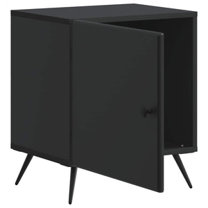Κομοδίνο 2 pcs Μαύρο 43 x 34,5 x 50 εκ Επεξεργασμένο Ξύλο - Pakobazaar