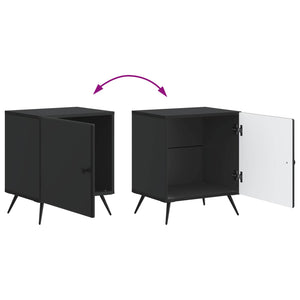 Κομοδίνο 2 pcs Μαύρο 43 x 34,5 x 50 εκ Επεξεργασμένο Ξύλο - Pakobazaar