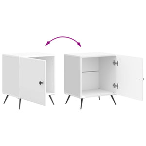 Κομοδίνο 2 pcs Γυαλιστερό Λευκό 43 x 34,5 x 50 εκ - Pakobazaar