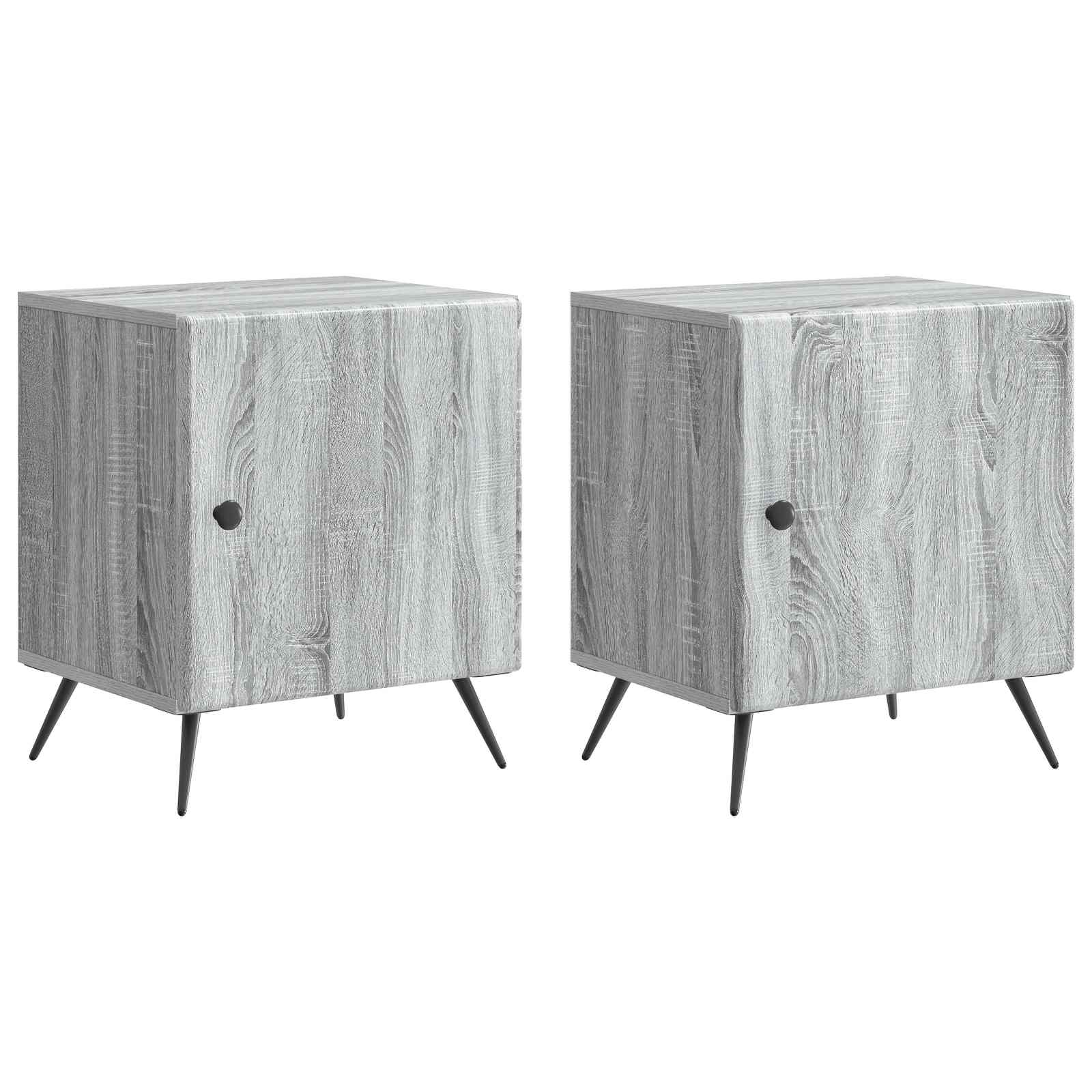 Κομοδίνο 2 pcs Γκρι Sonoma 43 x 34,5 x 50 εκ Επεξεργασμένο Ξύλο - Pakobazaar
