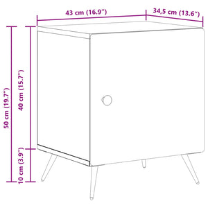 Κομοδίνο 2 pcs Artisan Δρυς 43 x 34,5 x 50 εκ - Pakobazaar