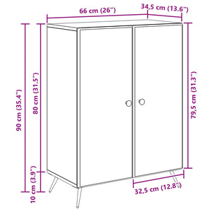 Πλαϊνό γραφείο Γκρι Σκυροδέματος 66 x 34,5 x 90 εκ - Pakobazaar