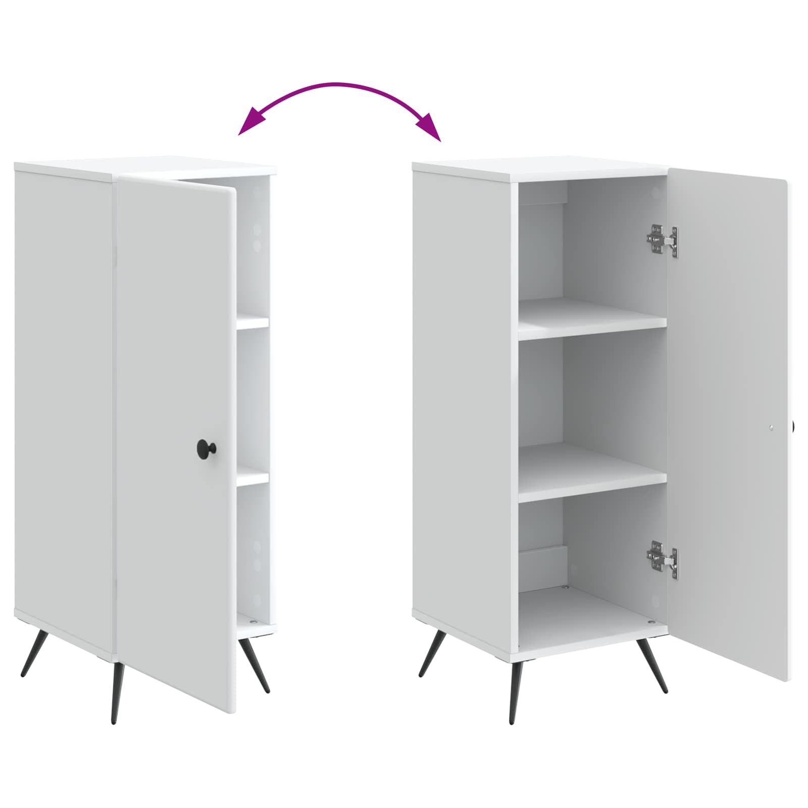 Πλαϊνό γραφείο Λευκό 33 x 34,5 x 90 εκ Επεξεργασμένο Ξύλο - Pakobazaar