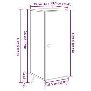 Πλαϊνό γραφείο Γυαλιστερό Λευκό 33 x 34,5 x 90 εκ - Pakobazaar