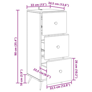 Ντουλάπι με Συρτάρια Sonoma Δρυς 33 x 34,5 x 90 εκ - Pakobazaar
