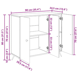 Πλαϊνό γραφείο Γκρι Sonoma 89 x 34,5 x 80 εκ Επεξεργασμένο Ξύλο - Pakobazaar