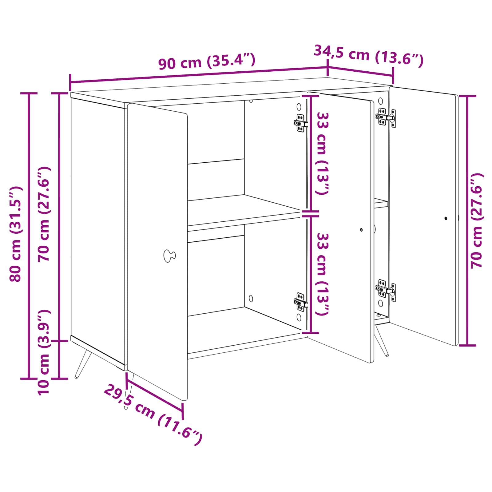 Πλαϊνό γραφείο Παλαιωμένο ξύλο 89 x 34,5 x 80 εκ - Pakobazaar