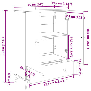 Πλαϊνό γραφείο με συρτάρι Sonoma Δρυς 66 x 34,5 x 95 εκ. - Pakobazaar
