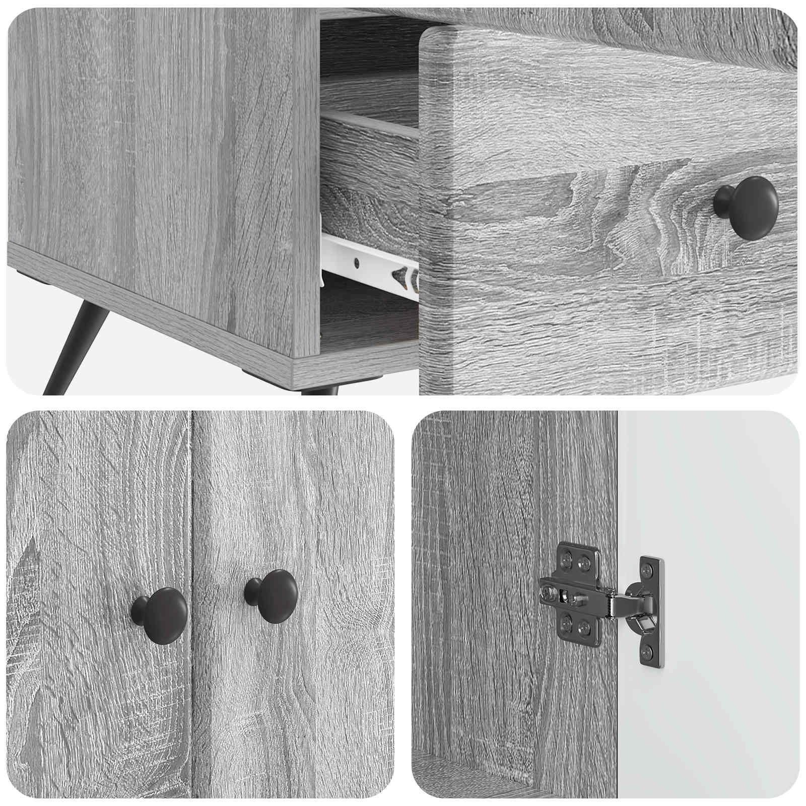 Πλαϊνό γραφείο με συρτάρι Γκρι Sonoma 66 x 34,5 x 95 εκ. - Pakobazaar