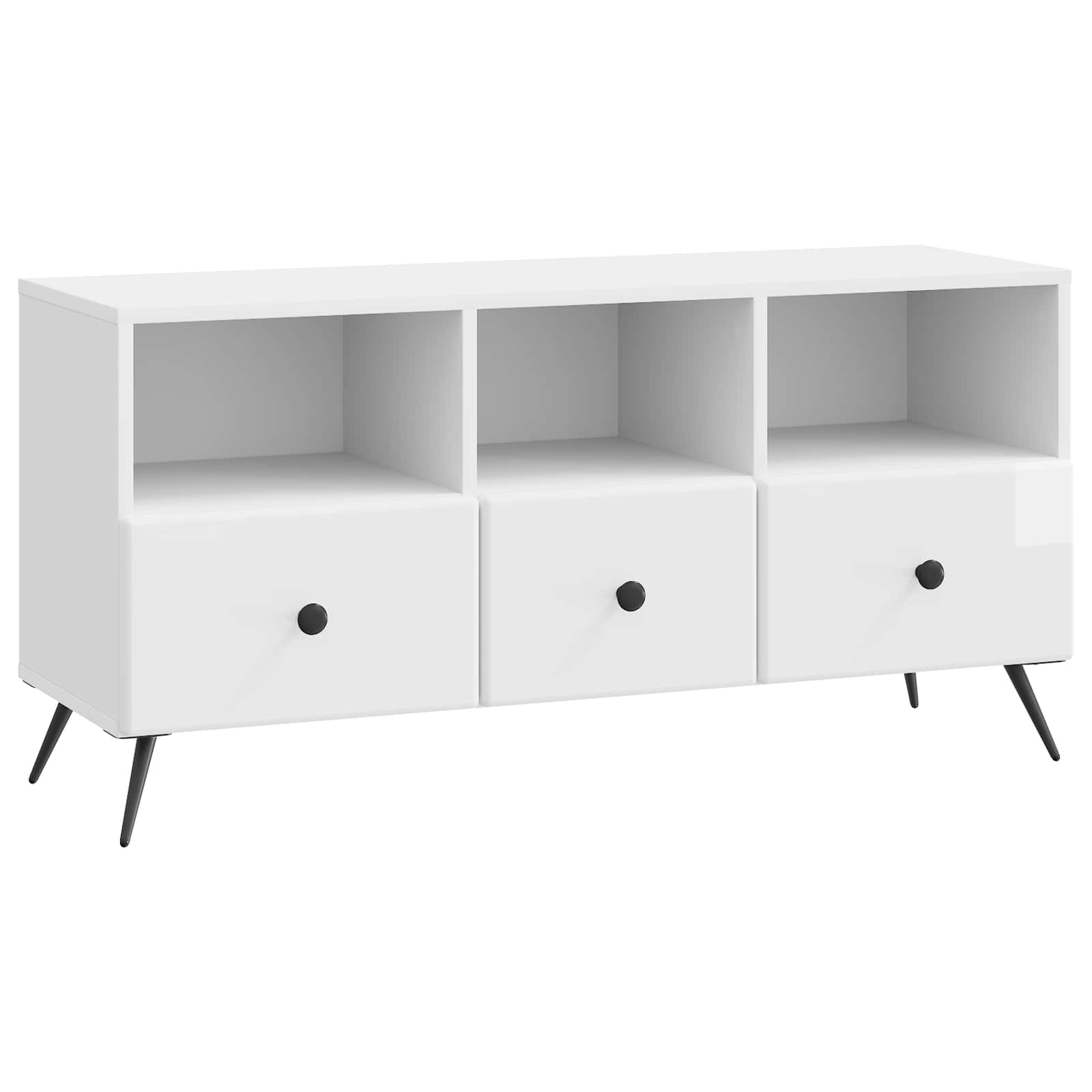 Ντουλάπι TV με συρτάρι Γυαλιστερό Λευκό 102 x 34,5 x 50 εκ. - Pakobazaar