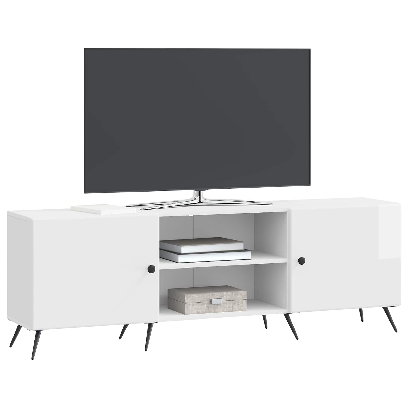 Ντουλάπι TV Γυαλιστερό Λευκό 150 x 31 x 50 εκ. - Pakobazaar