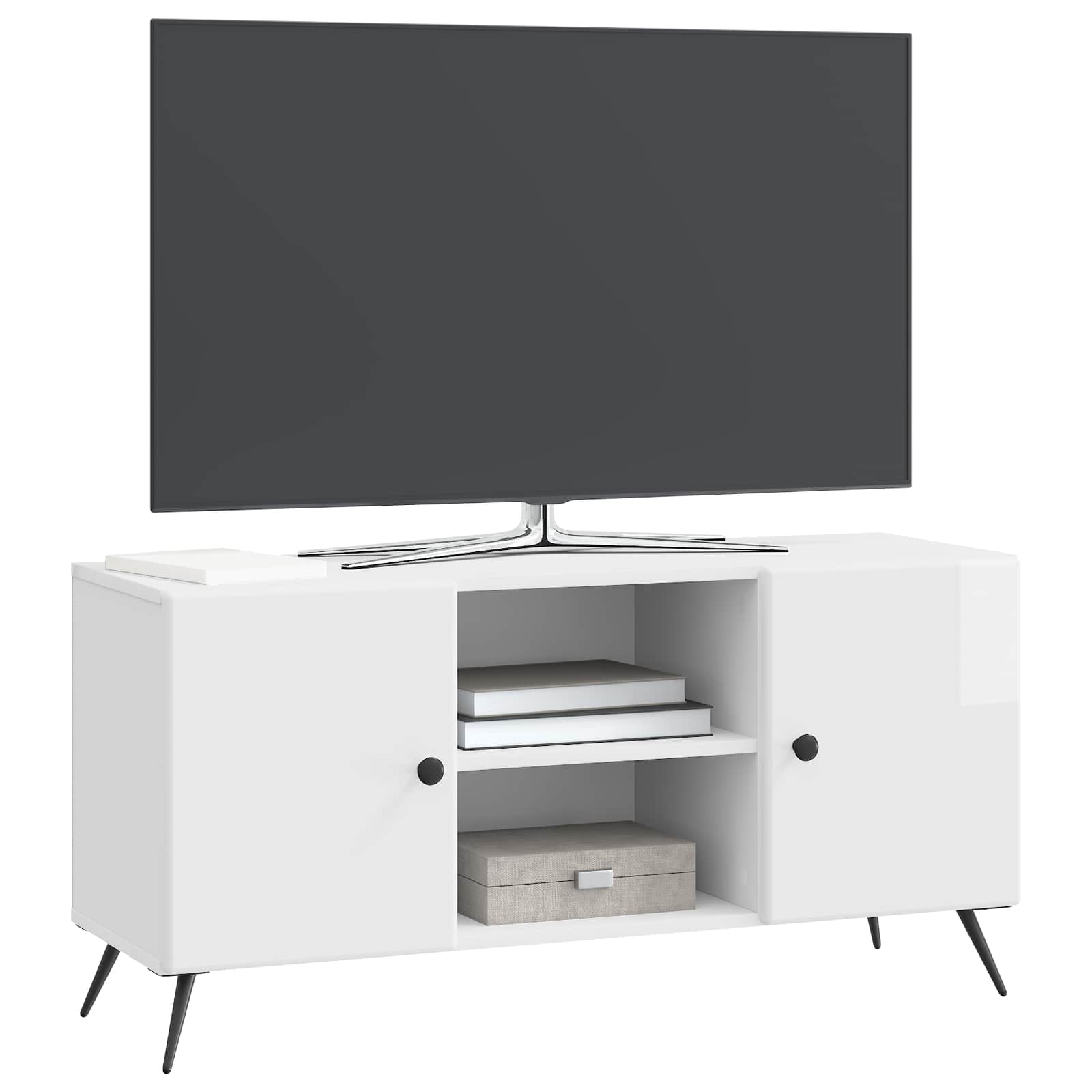 Ντουλάπι TV Γυαλιστερό Λευκό 102 x 34,5 x 50 εκ. - Pakobazaar