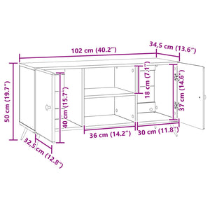 Ντουλάπι TV Artisan Δρυς 102 x 34,5 x 50 εκ. Επεξεργασμένο Ξύλο - Pakobazaar