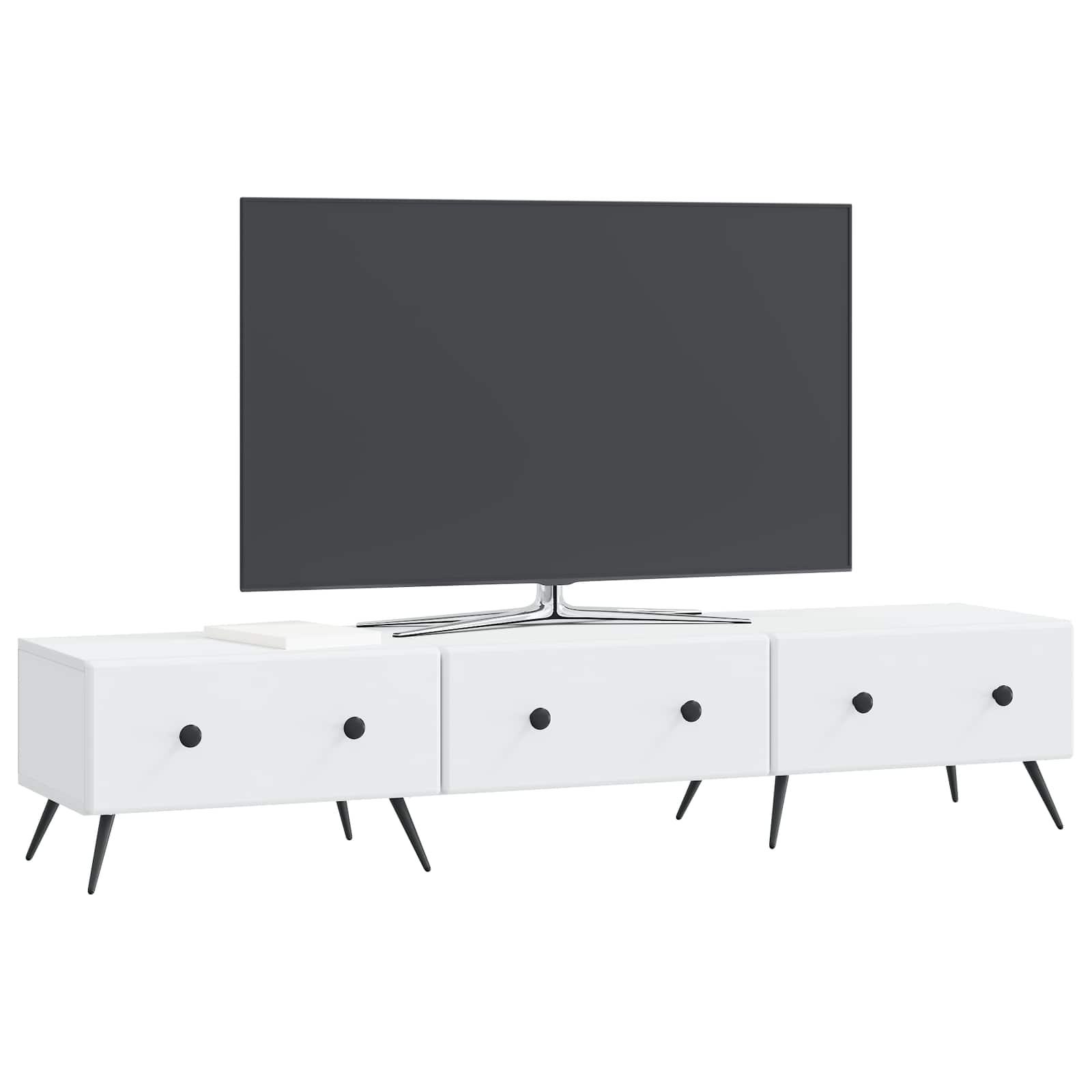 Ντουλάπι TV Λευκό 147 x 34,5 x 30 εκ Επεξεργασμένο Ξύλο - Pakobazaar