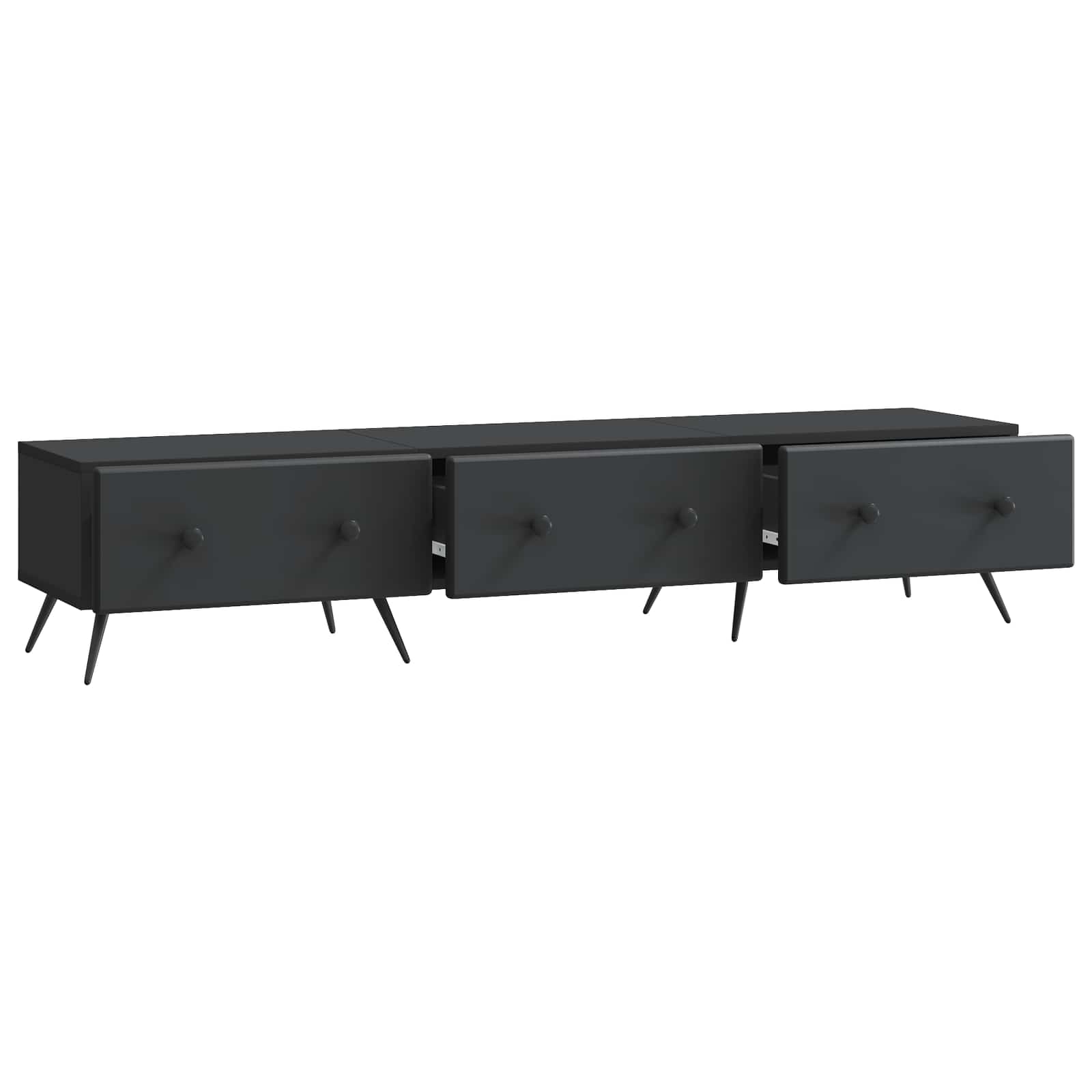 Ντουλάπι TV Μαύρο 147 x 34,5 x 30 εκ Επεξεργασμένο Ξύλο - Pakobazaar