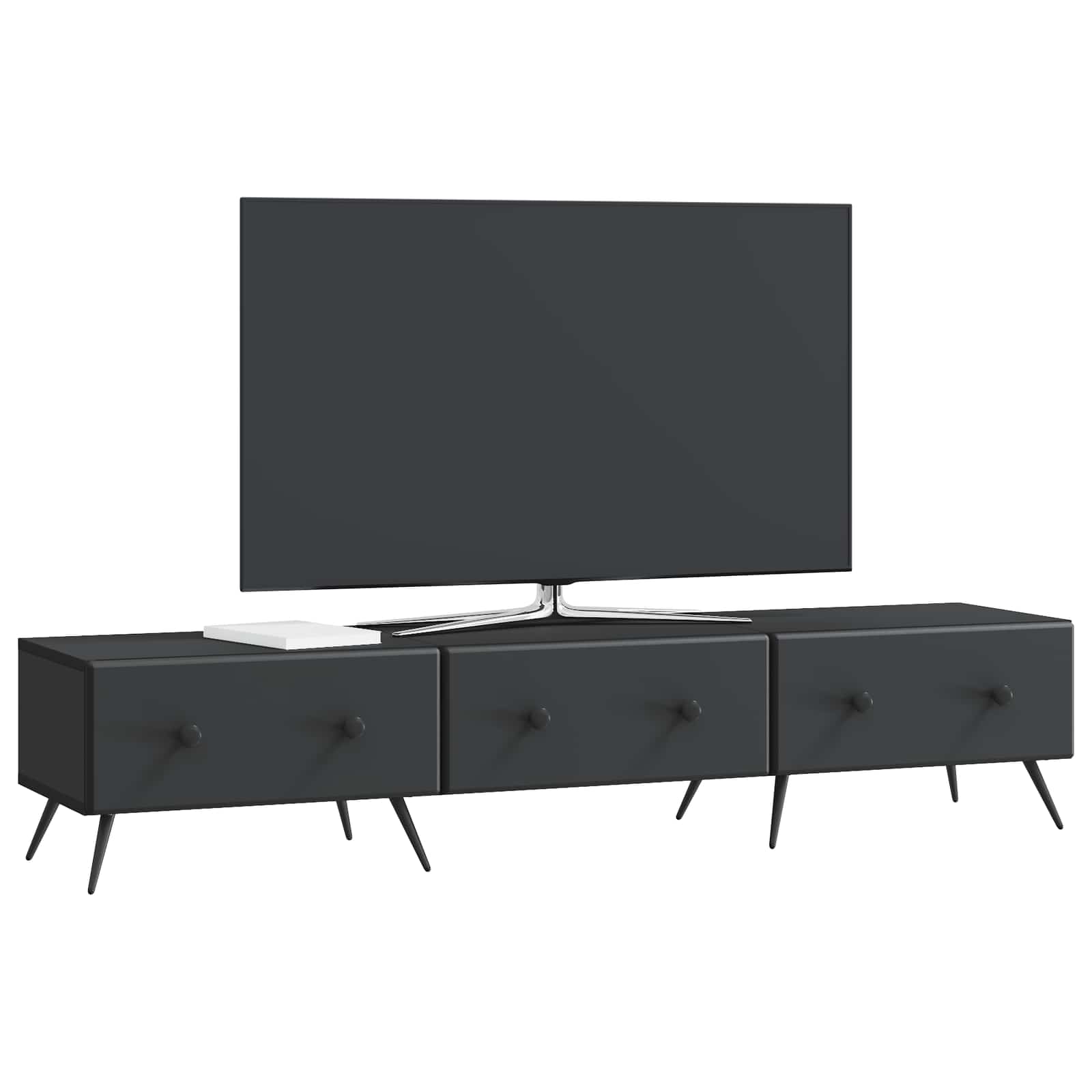 Ντουλάπι TV Μαύρο 147 x 34,5 x 30 εκ Επεξεργασμένο Ξύλο - Pakobazaar