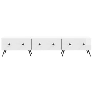 Ντουλάπι TV με συρτάρι Γυαλιστερό Λευκό 147 x 34,5 x 30 εκ - Pakobazaar