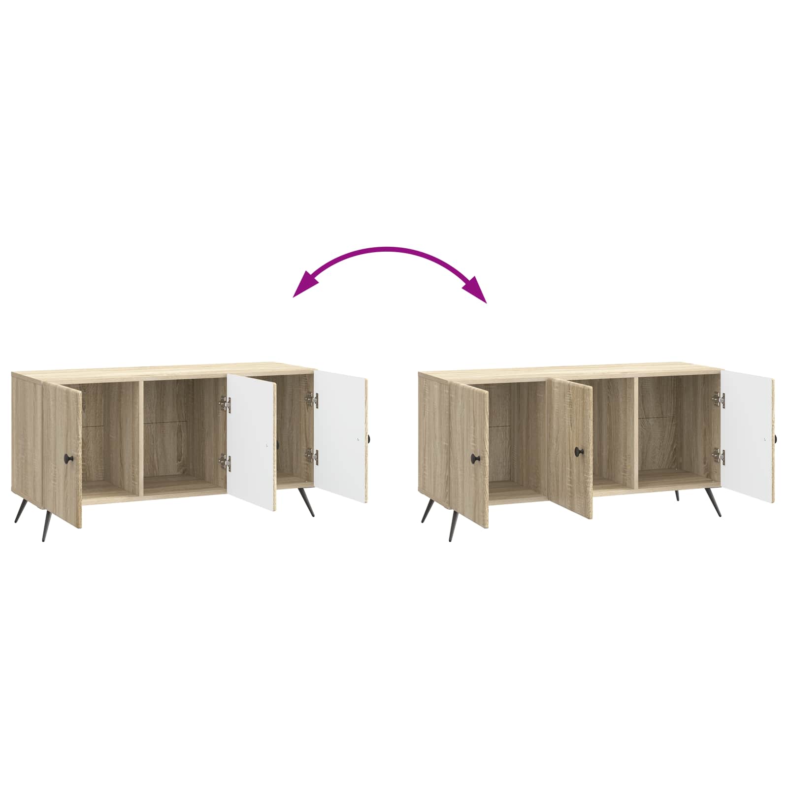 Ντουλάπι TV Sonoma Δρυς 99 x 34,5 x 50 εκ. Επεξεργασμένο Ξύλο - Pakobazaar