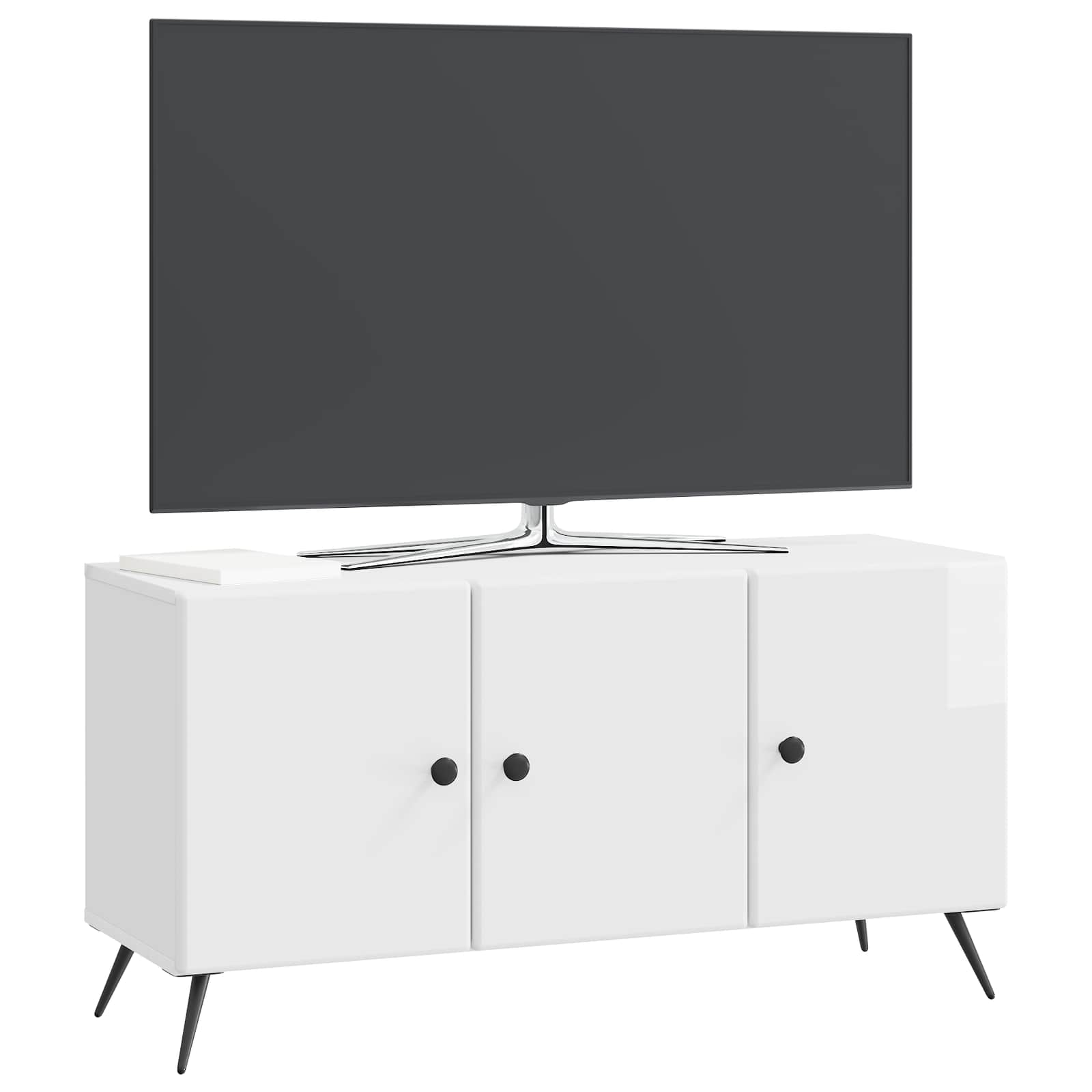 Ντουλάπι TV Γυαλιστερό Λευκό 99 x 34,5 x 50 εκ. - Pakobazaar