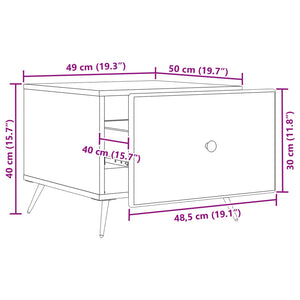 Τραπεζάκι σαλονιού Μαύρο 49 x 50 x 40 εκ Επεξεργασμένο Ξύλο - Pakobazaar