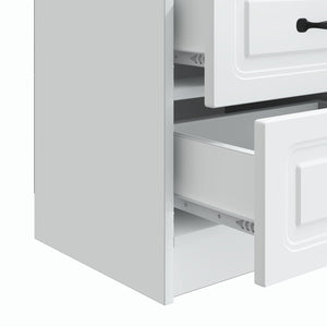Κομοδίνο 2 pcs Λευκό 43 x 34,5 x 44,5 εκ Επεξεργασμένο Ξύλο - Pakobazaar