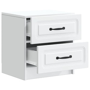 Κομοδίνο 2 pcs Λευκό 43 x 34,5 x 44,5 εκ Επεξεργασμένο Ξύλο - Pakobazaar