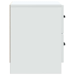Κομοδίνο 2 pcs Λευκό 43 x 34,5 x 44,5 εκ Επεξεργασμένο Ξύλο - Pakobazaar