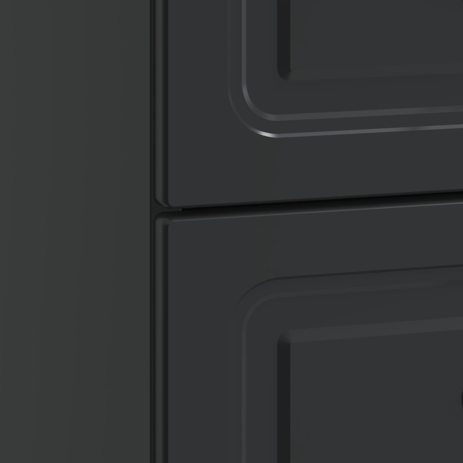 Κομοδίνο 2 pcs Μαύρο 43 x 34,5 x 44,5 εκ Επεξεργασμένο Ξύλο - Pakobazaar