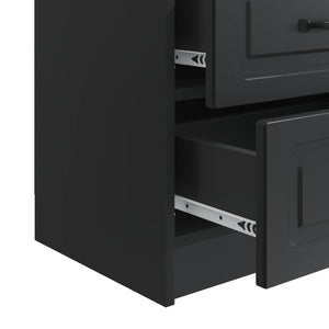 Κομοδίνο 2 pcs Μαύρο 43 x 34,5 x 44,5 εκ Επεξεργασμένο Ξύλο - Pakobazaar