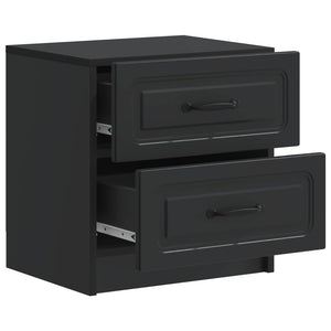 Κομοδίνο 2 pcs Μαύρο 43 x 34,5 x 44,5 εκ Επεξεργασμένο Ξύλο - Pakobazaar