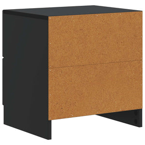 Κομοδίνο 2 pcs Μαύρο 43 x 34,5 x 44,5 εκ Επεξεργασμένο Ξύλο - Pakobazaar