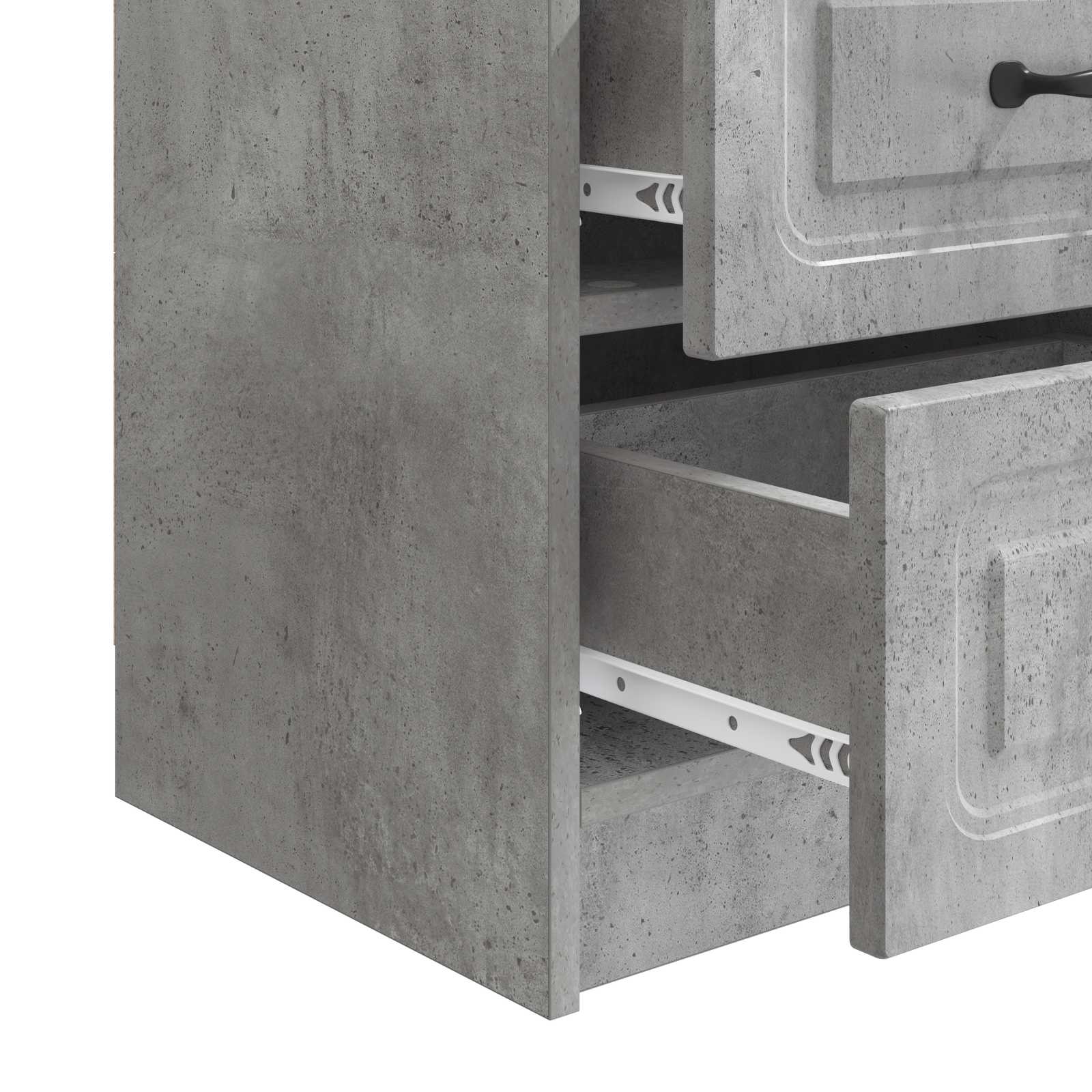 Κομοδίνο με συρτάρι 2 pcs Γκρι Σκυροδέματος 43 x 34,5 x 44,5 εκ - Pakobazaar