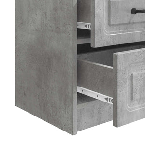 Κομοδίνο με συρτάρι 2 pcs Γκρι Σκυροδέματος 43 x 34,5 x 44,5 εκ - Pakobazaar