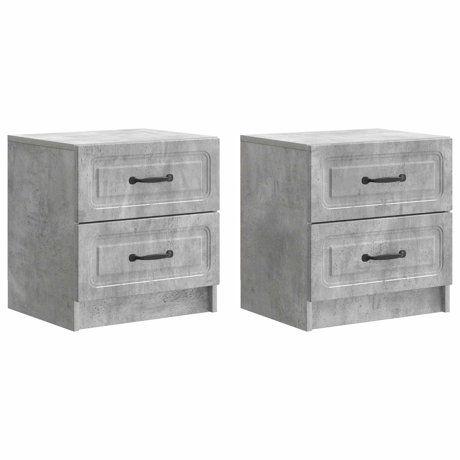 Κομοδίνο με συρτάρι 2 pcs Γκρι Σκυροδέματος 43 x 34,5 x 44,5 εκ - Pakobazaar