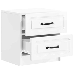 Κομοδίνο με συρτάρι 2 pcs Γυαλιστερό Λευκό 43 x 34,5 x 44,5 εκ - Pakobazaar