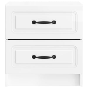 Κομοδίνο με συρτάρι 2 pcs Γυαλιστερό Λευκό 43 x 34,5 x 44,5 εκ - Pakobazaar
