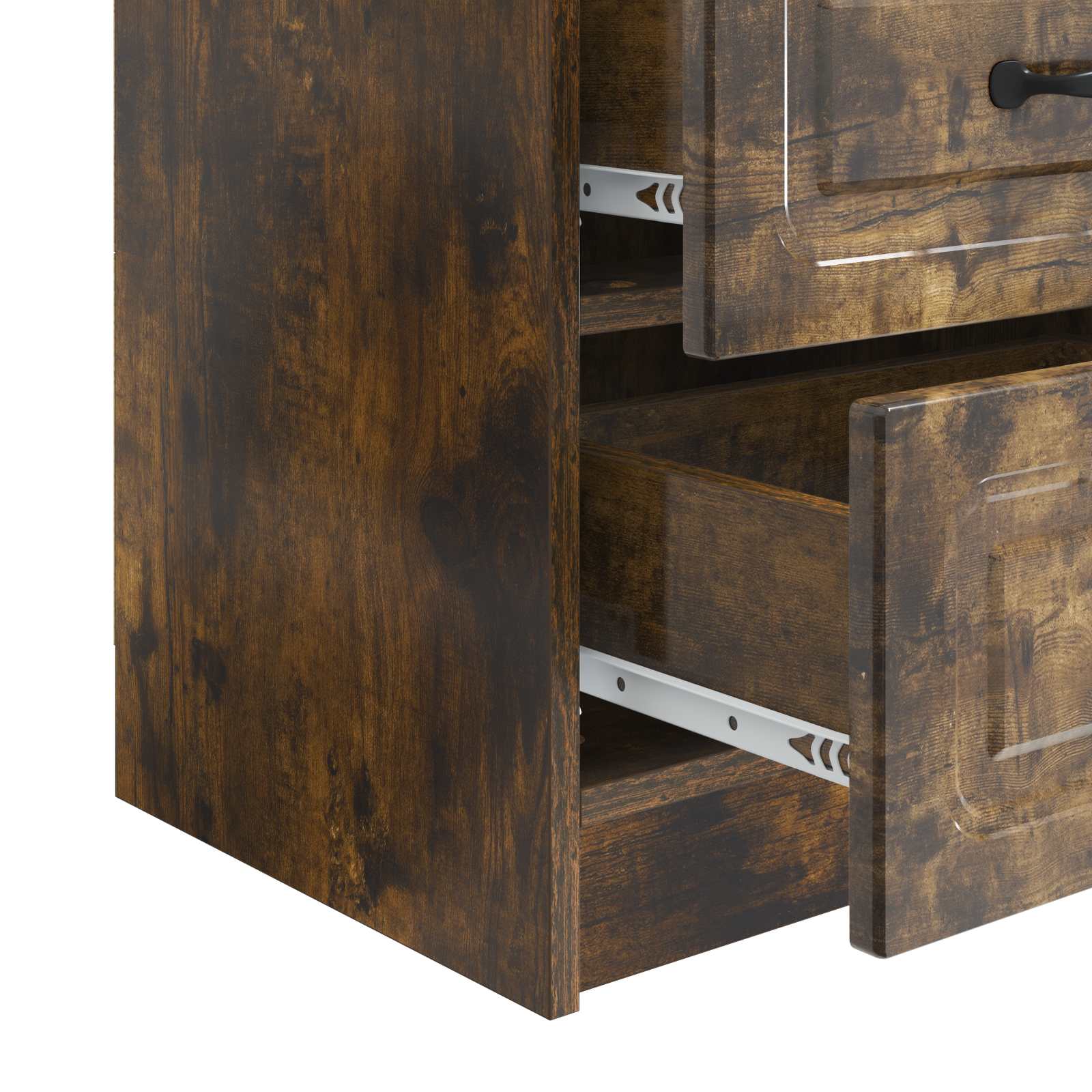 Κομοδίνο 2 pcs Καπνισμένο Ξύλο Δρυός 43 x 34,5 x 44,5 εκ - Pakobazaar