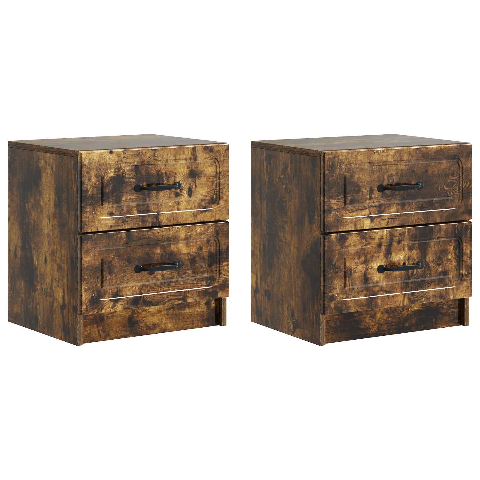Κομοδίνο 2 pcs Καπνισμένο Ξύλο Δρυός 43 x 34,5 x 44,5 εκ - Pakobazaar