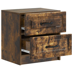 Κομοδίνο 2 pcs Καπνισμένο Ξύλο Δρυός 43 x 34,5 x 44,5 εκ - Pakobazaar