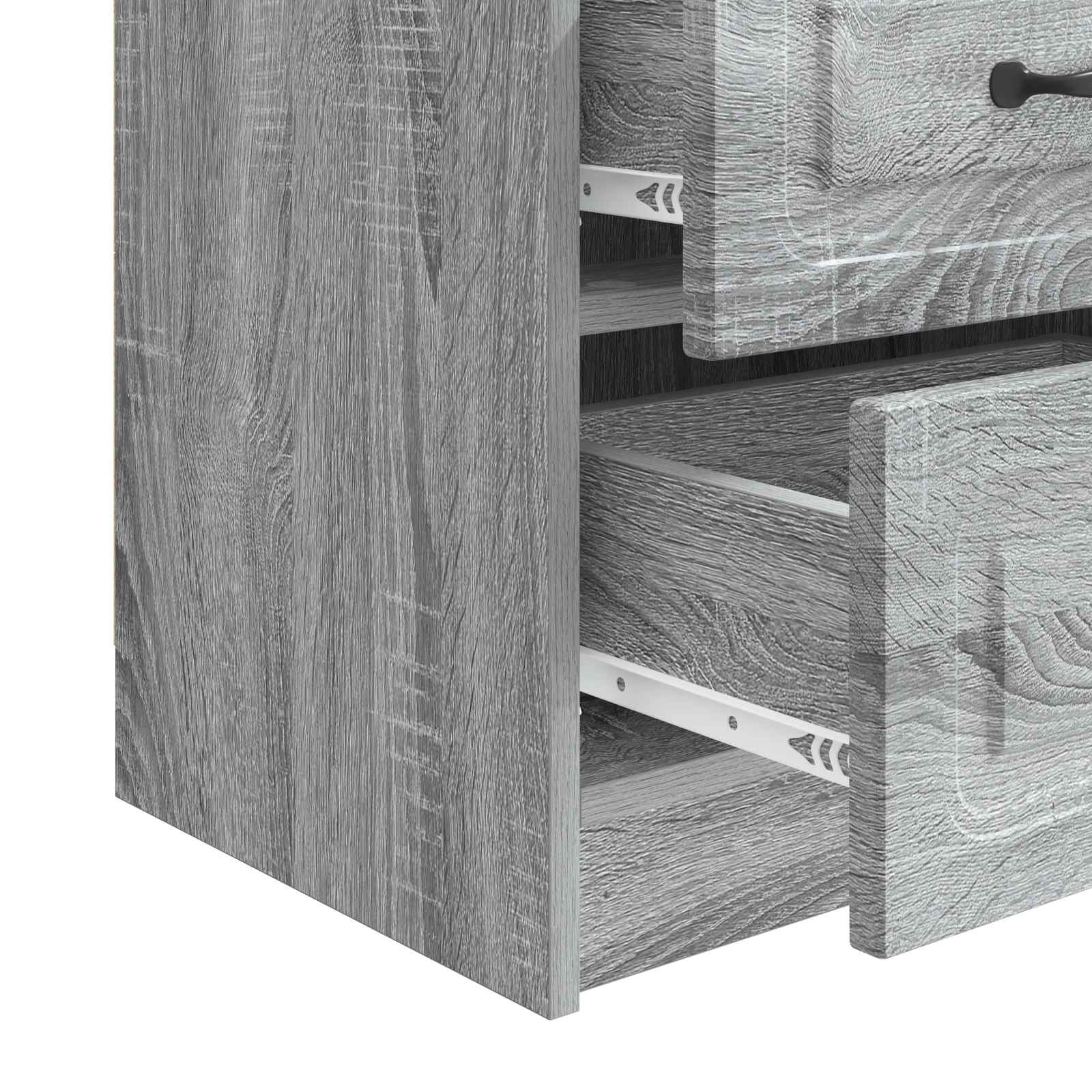 Κομοδίνο με συρτάρι 2 pcs Γκρι Sonoma 43 x 34,5 x 44,5 εκ - Pakobazaar