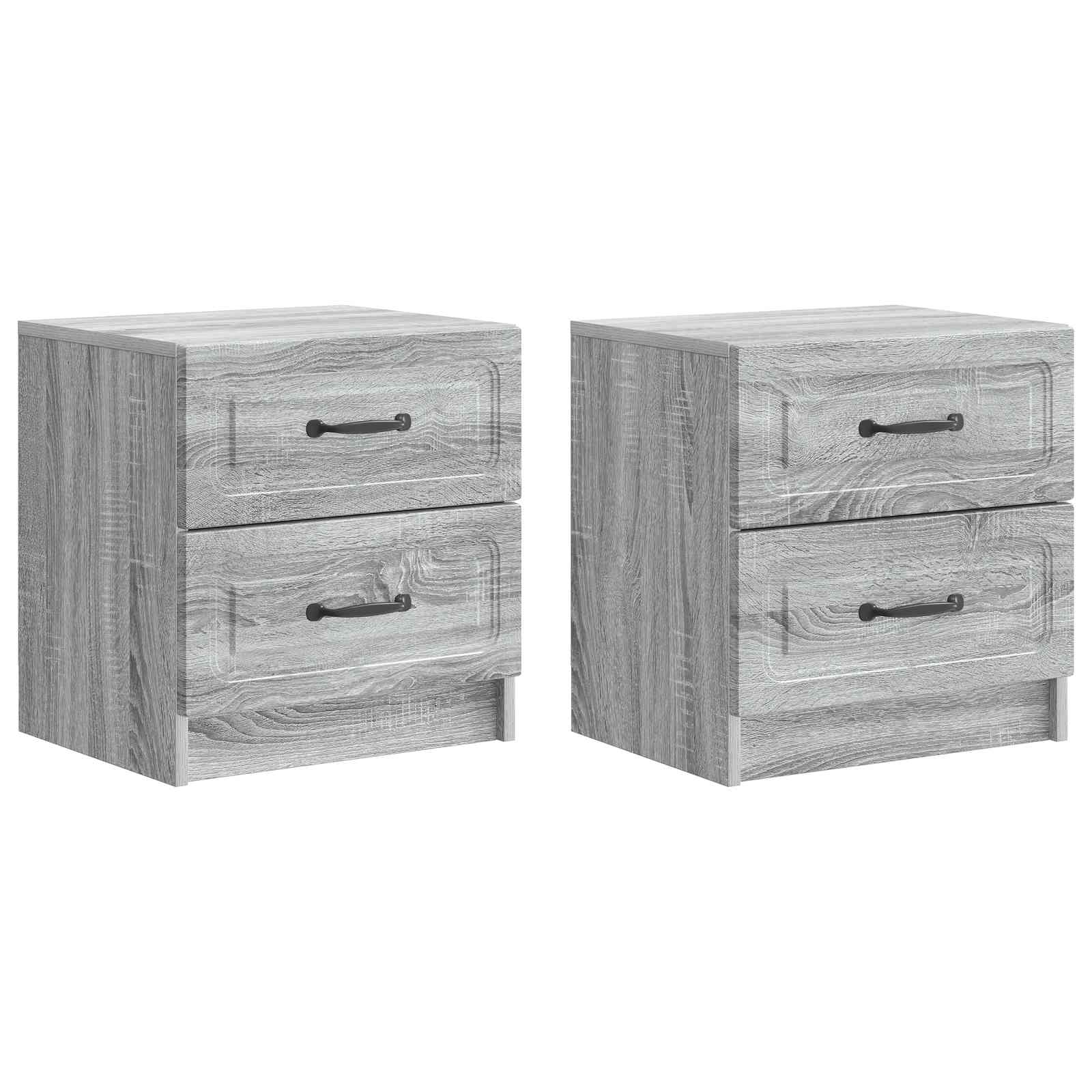 Κομοδίνο με συρτάρι 2 pcs Γκρι Sonoma 43 x 34,5 x 44,5 εκ - Pakobazaar