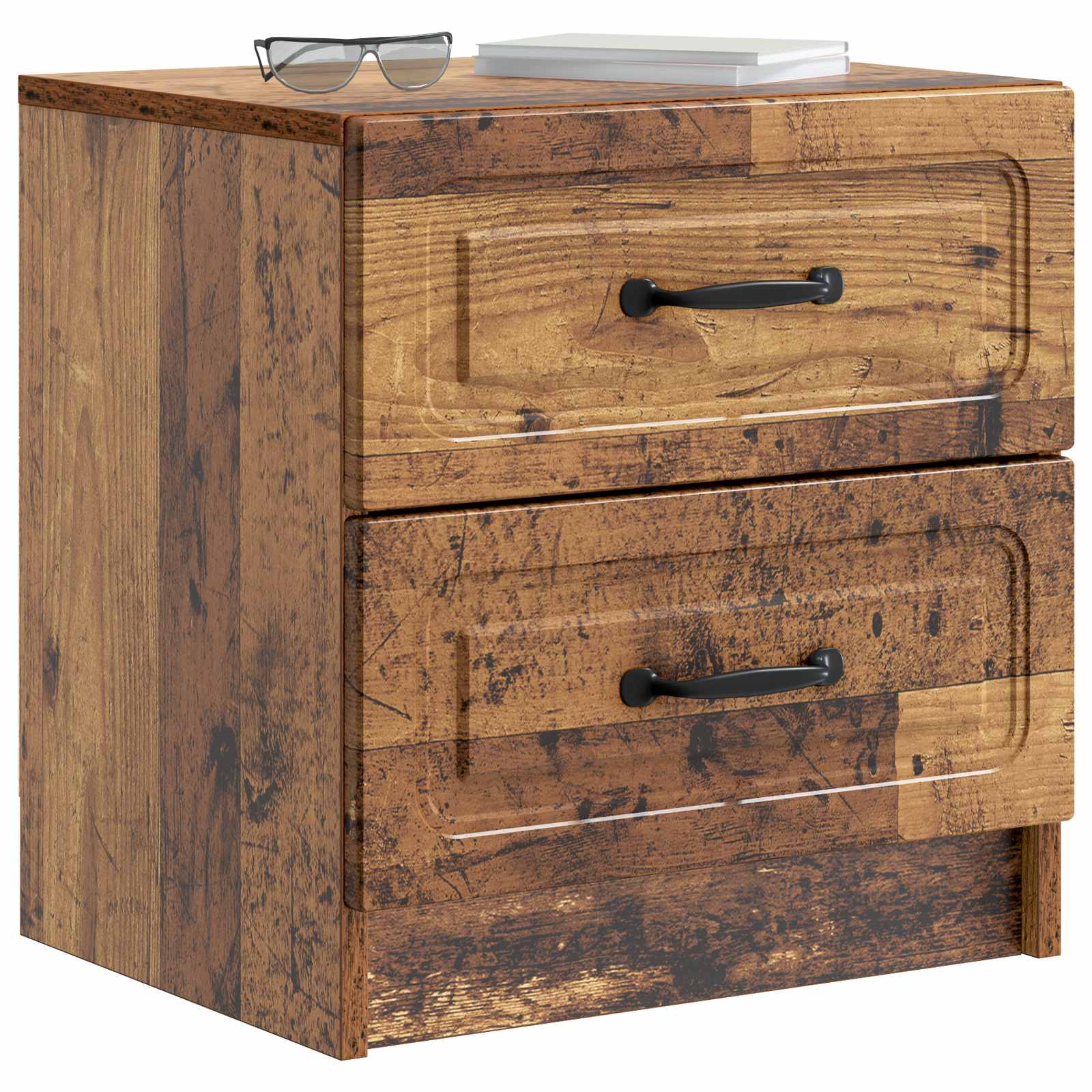 Κομοδίνο με συρτάρι 2 pcs Παλαιωμένο ξύλο 43 x 34,5 x 44,5 εκ - Pakobazaar